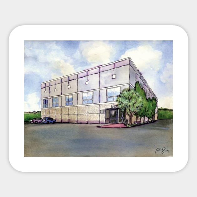 The Office Pam's Watercolor of Dunder Mifflin Sticker by robin